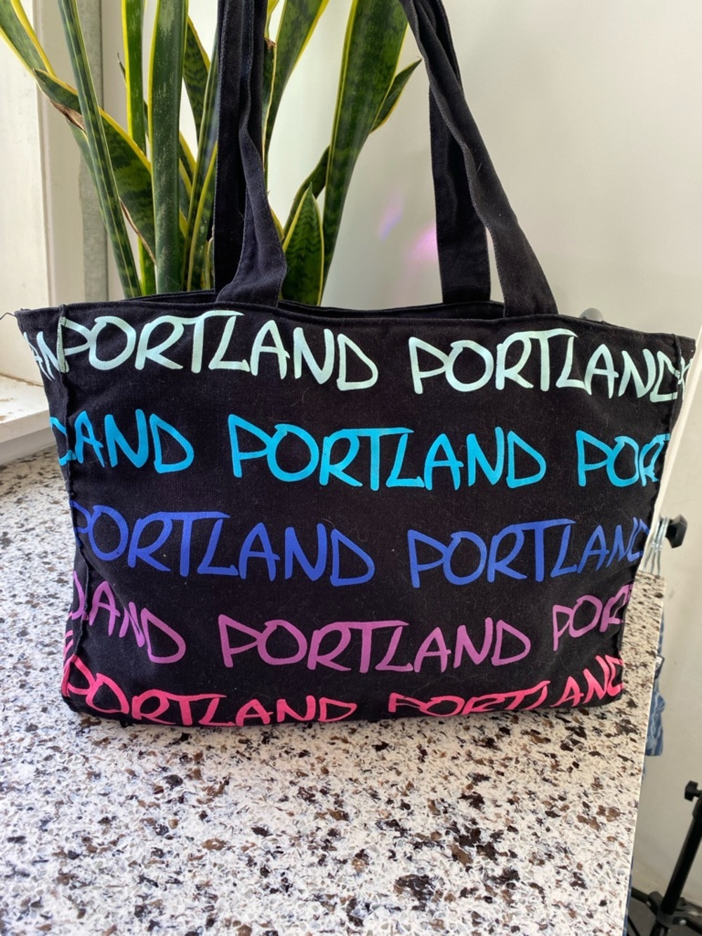 Rare‎ ROBIN RUTH Portland Multicolored Print Canvas Tote Bag - Picture 2 of 5